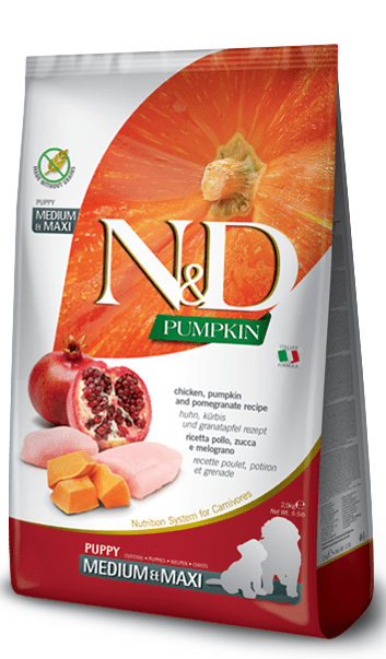CHICKEN, PUMPKIN AND POMEGRANATE MEDIUM & MAXI PUPPY 12կգ