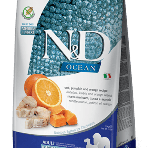 N&D Ocean Codfish, Pumpkin & Orange Adult Medium/Maxi 12կգ
