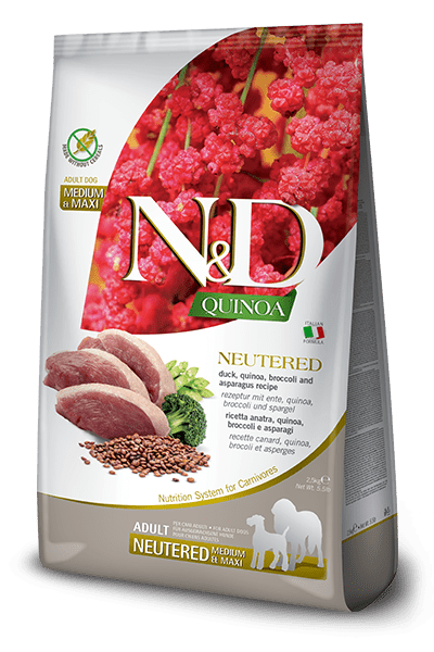 N&D Quinoa Neutered ADULT MEDIUM & MAXI Duck 2,5կգ