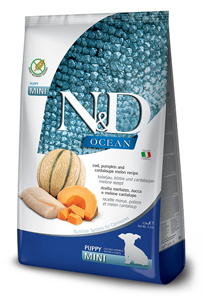 N&D Ocean COD, PUMPKIN AND CANTALOUPE MELON MINI PUPPY 2,5կգ